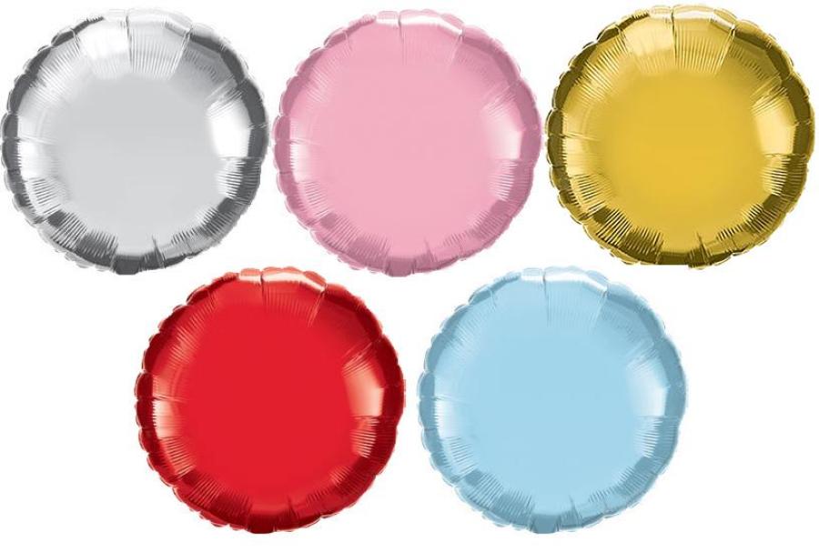 4" Assorted round color foil balloons - Air Filled - 50 ct