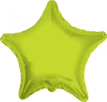 Lime Green Star Mylar Balloon