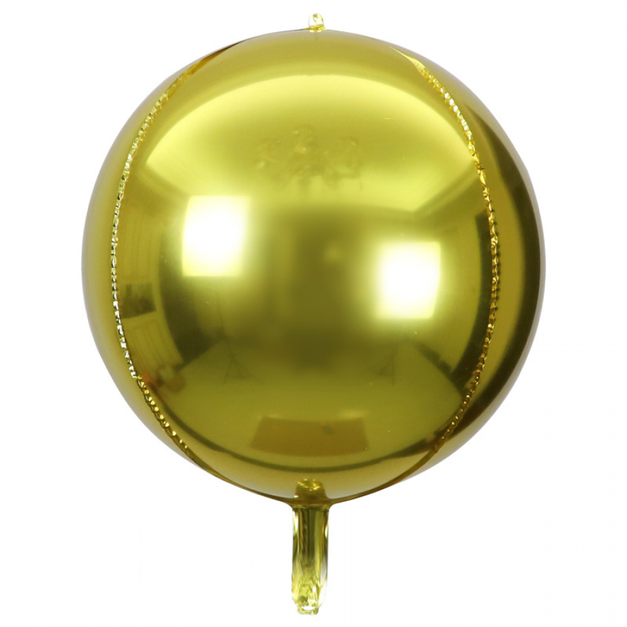 15" Gold Sphere Shaped Foil Balloon – 5 pack