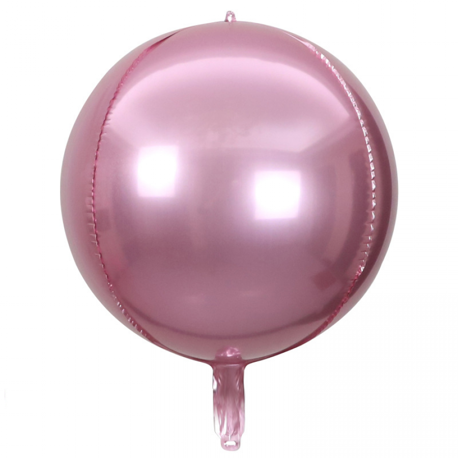 15" Pink Sphere Shaped Foil Balloon – 5 pack