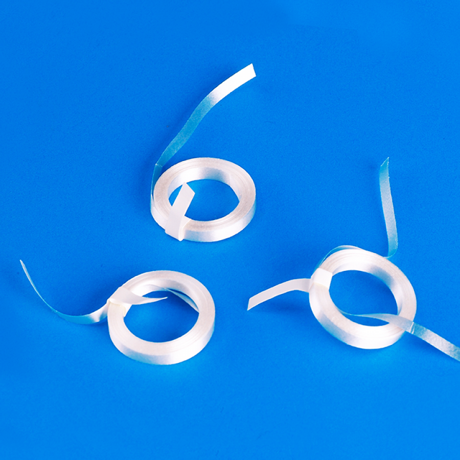 6 Foot White Satin Ribbon with tape tab - 100 ct.