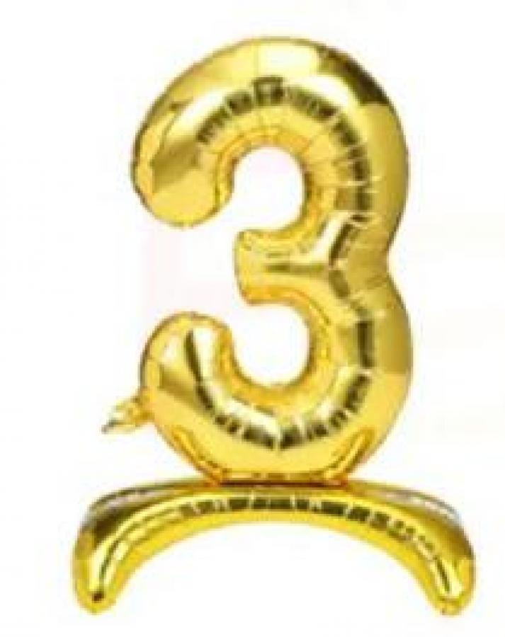 40" Gold Stand Up Number "3"