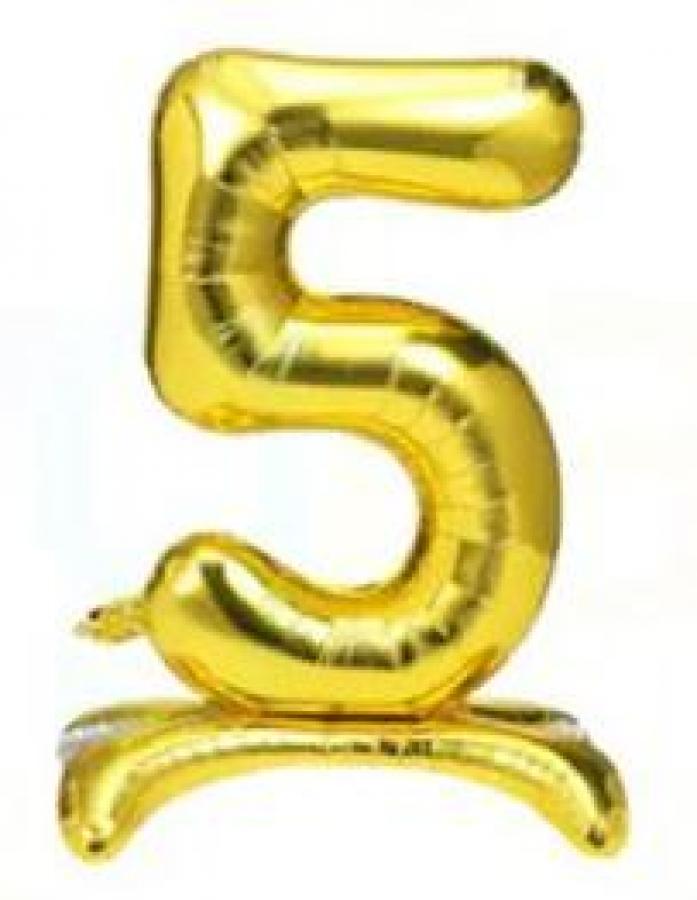 40" Gold Stand Up Number "5"