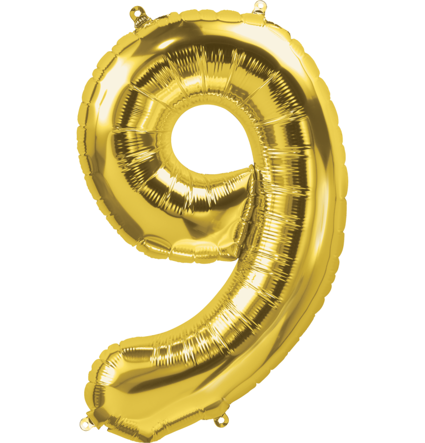 34 inch Gold Number 9