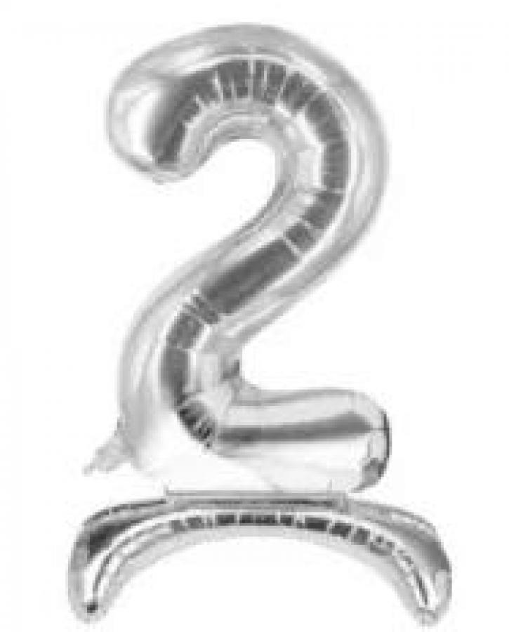 40" Silver Stand Up Number "2"