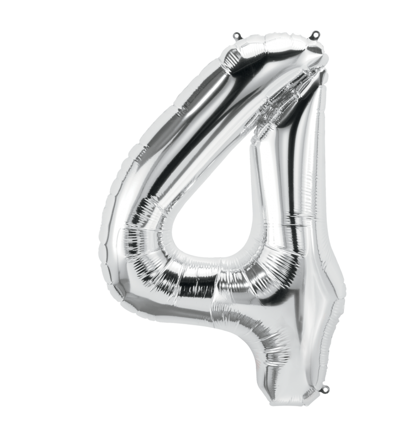 34 inch Silver Number 4