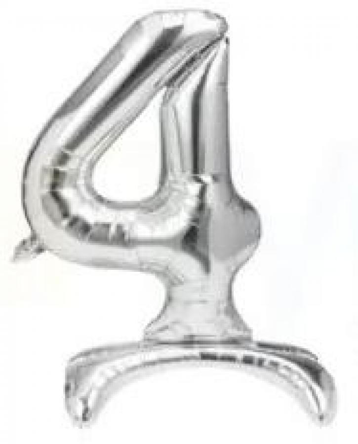 40" Silver Stand Up Number "4"