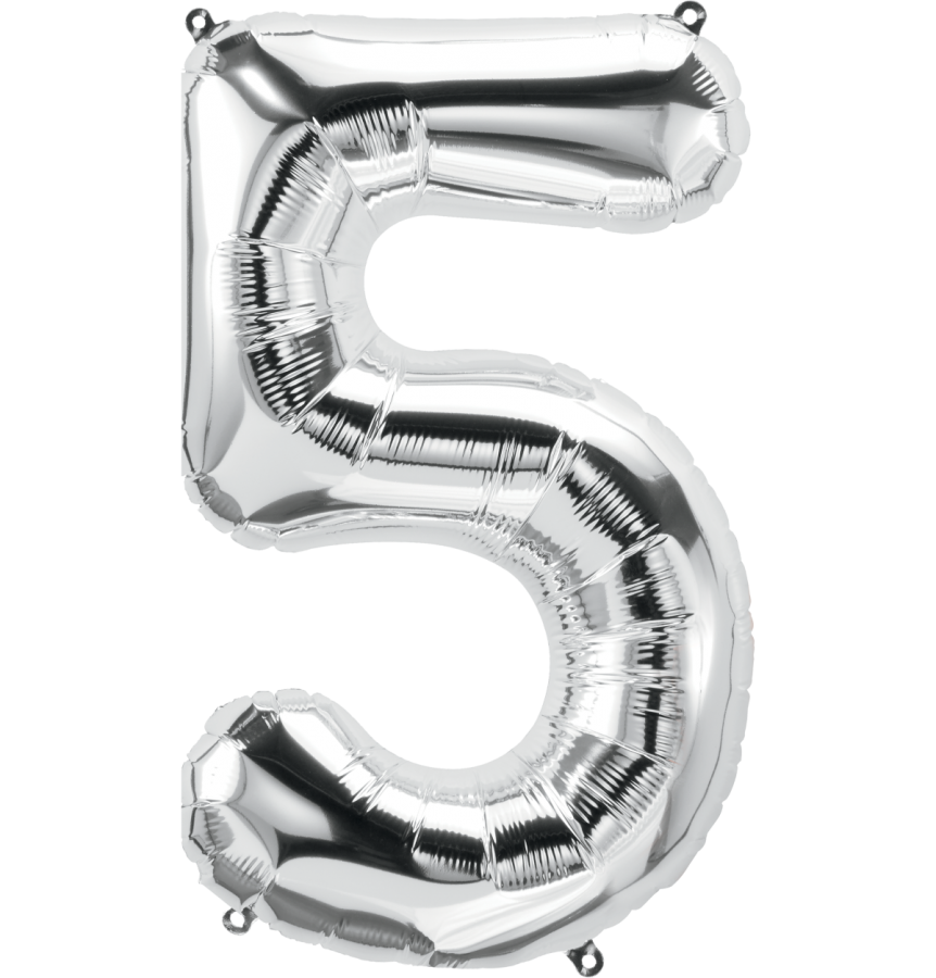 34 inch Silver Number 5