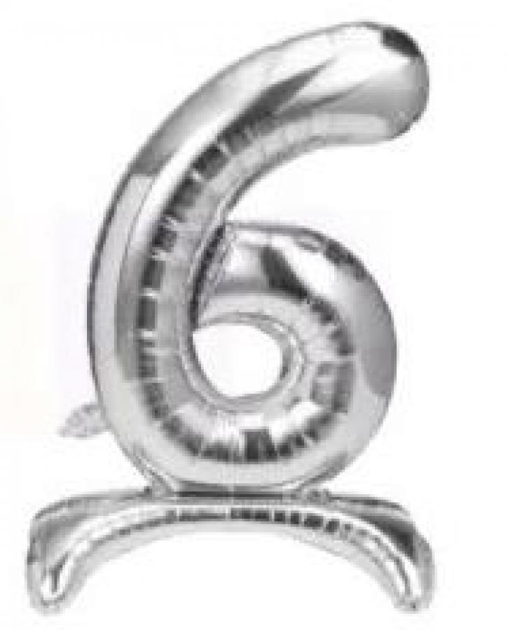 40" Silver Stand Up Number "6"