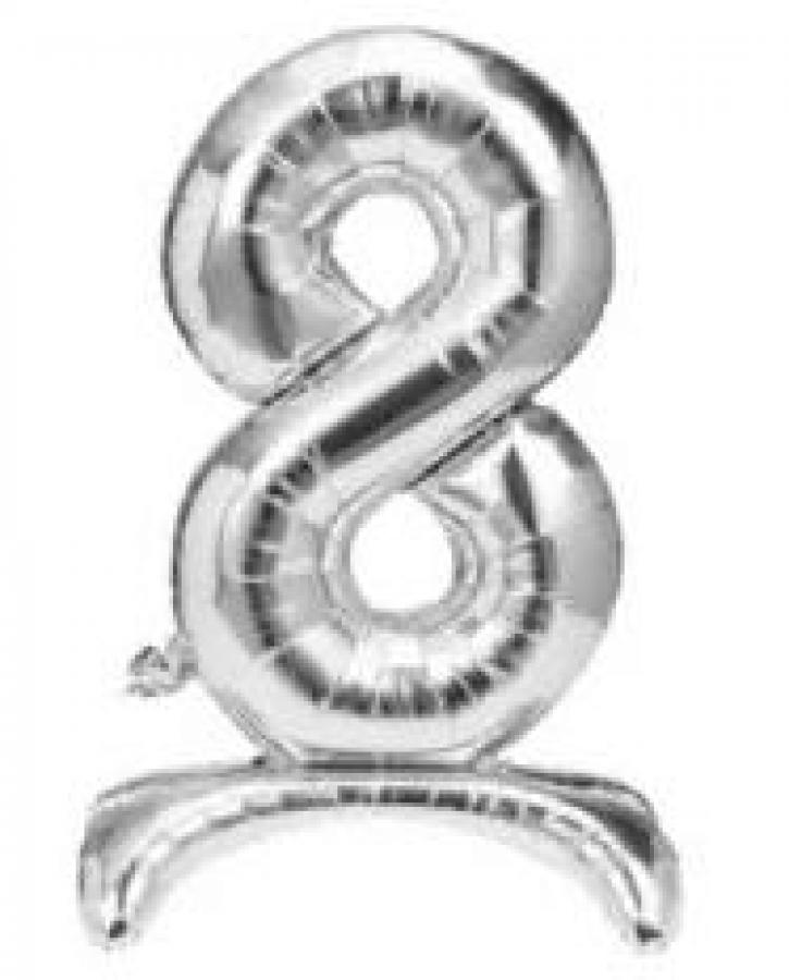 40" Silver Stand Up Number "8"