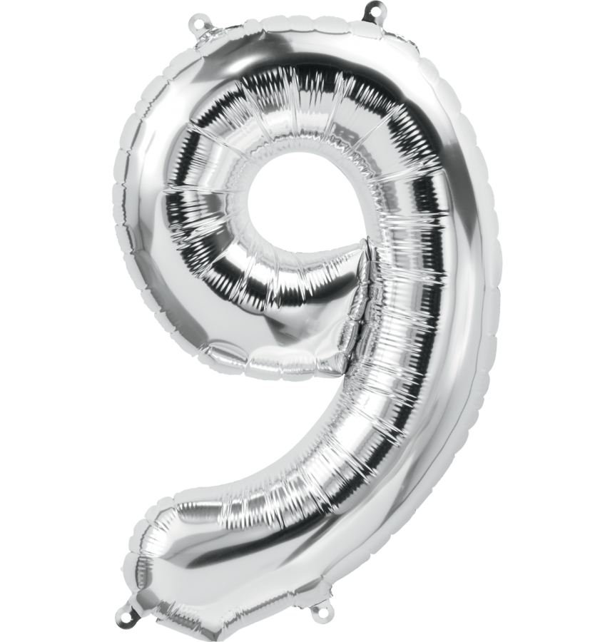 34 inch Silver Number 9