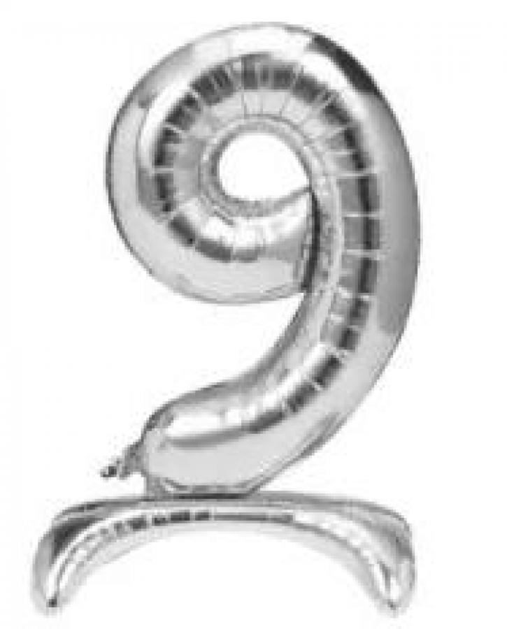 40" Silver Stand Up Number "9"