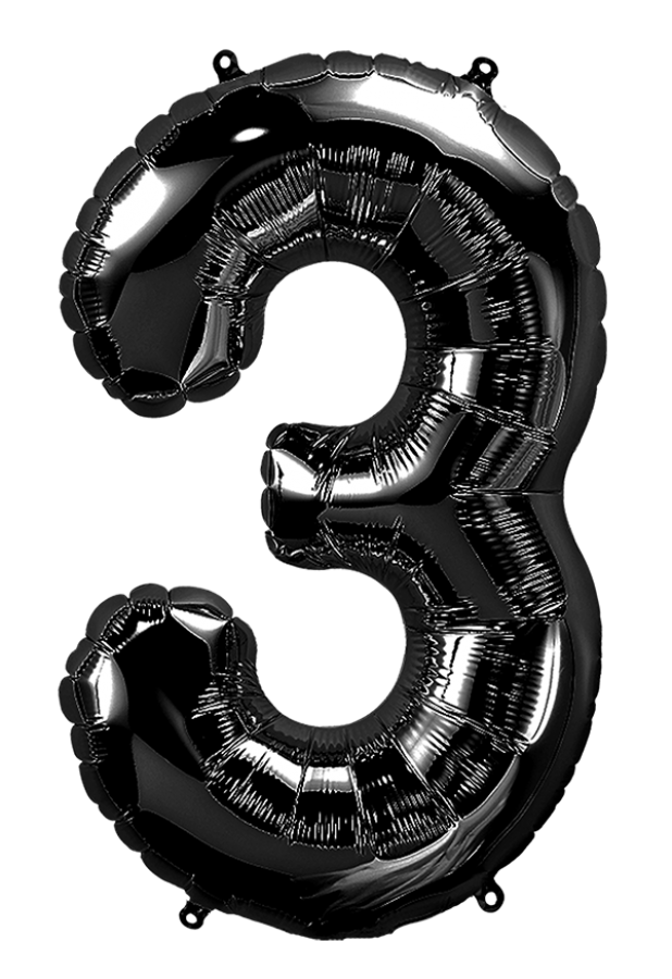34 inch Black Number 3