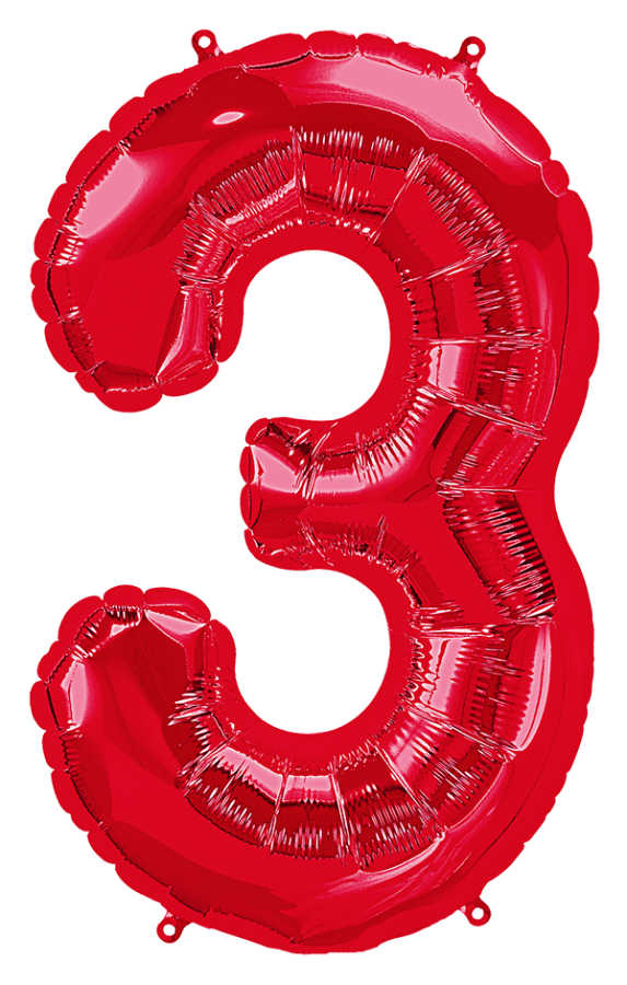 34 inch Red Number 3