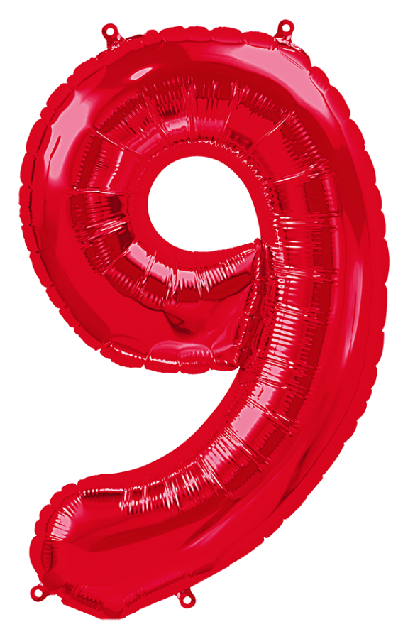 34 inch Red Number 9