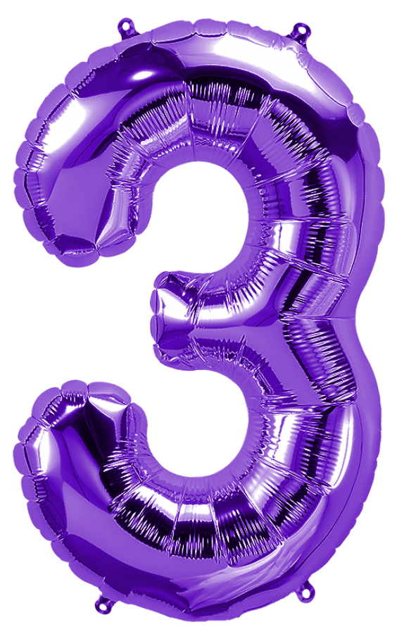 34 inch Purple Number 3