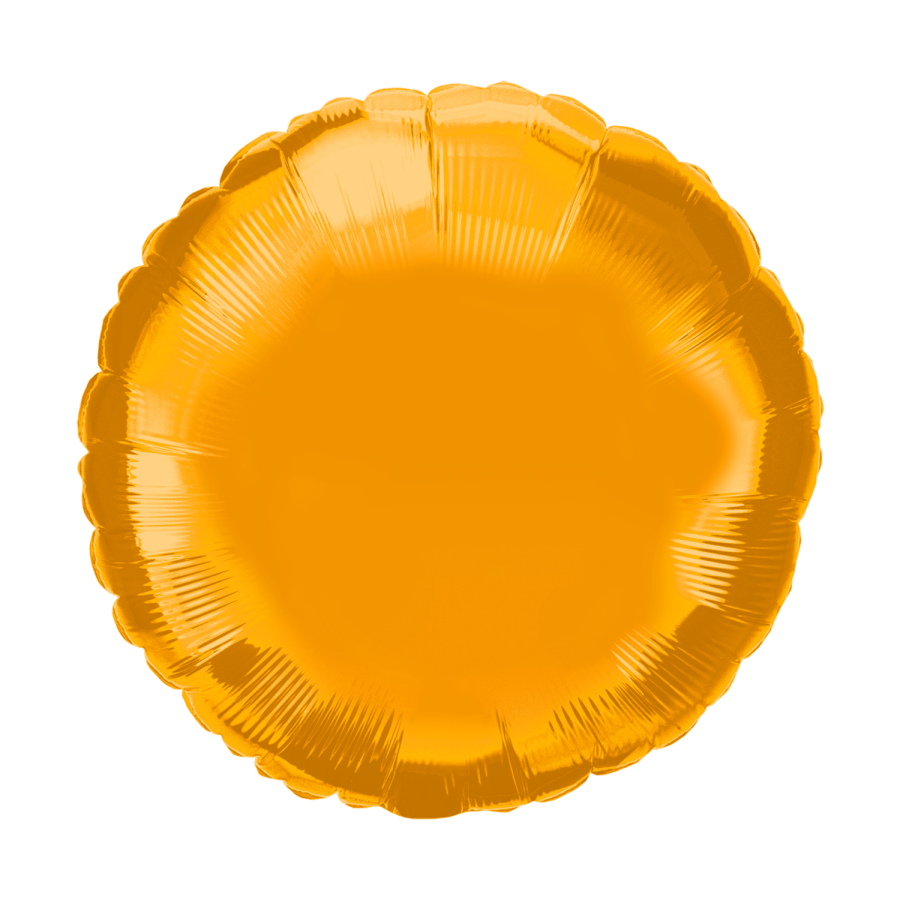 Packaged 18" Orange Round Foil Balloon – 10 pack