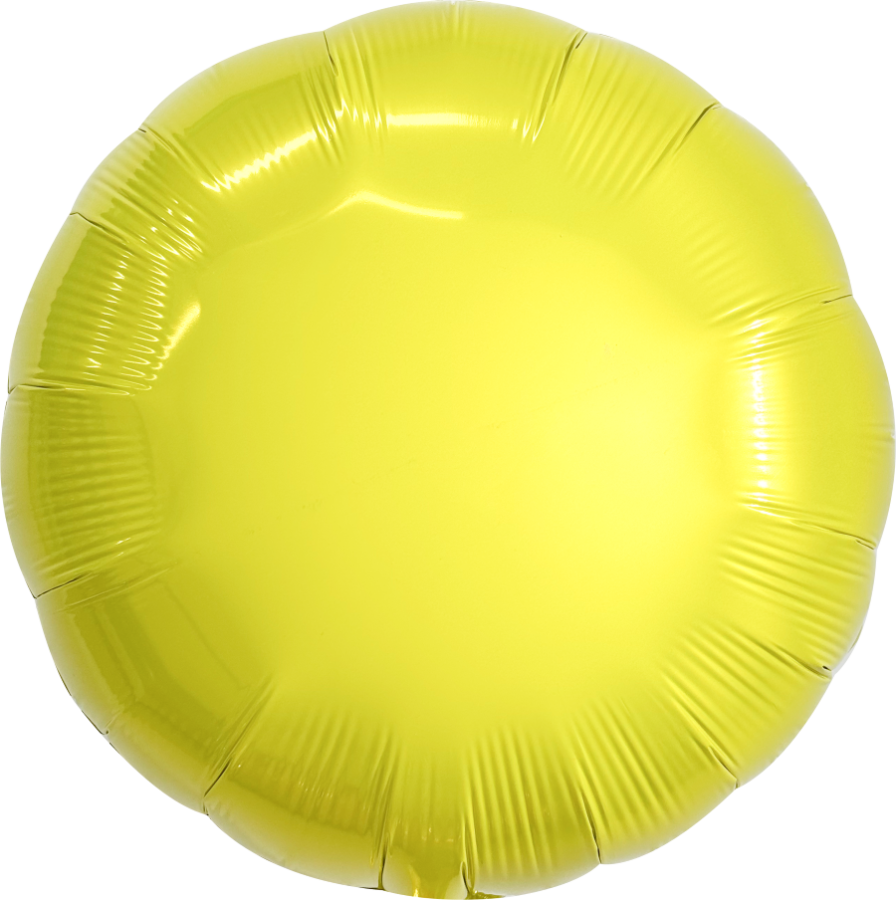 Packaged 18" Yellow Round Foil Balloon – 10 pack
