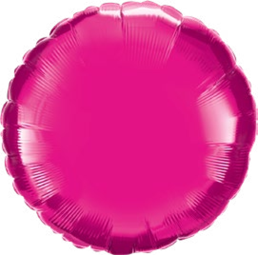 Packaged 18" Hot Pink Round Foil Balloon – 10 pack