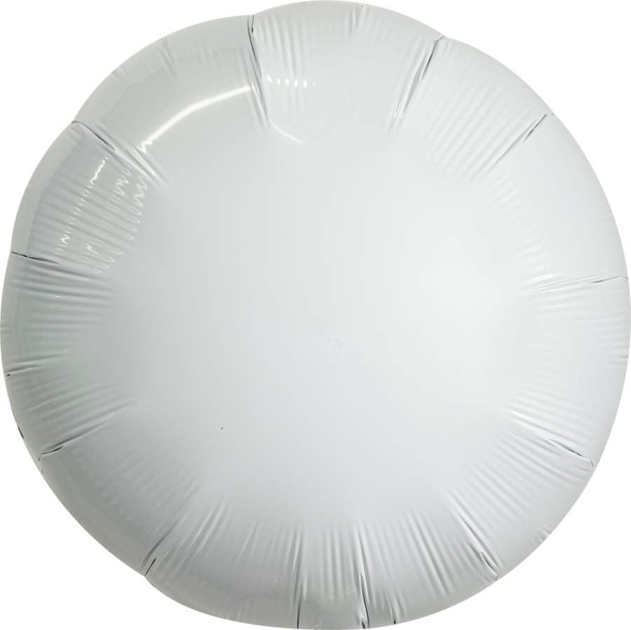 Packaged 18" White Round Foil Balloon – 10 pack