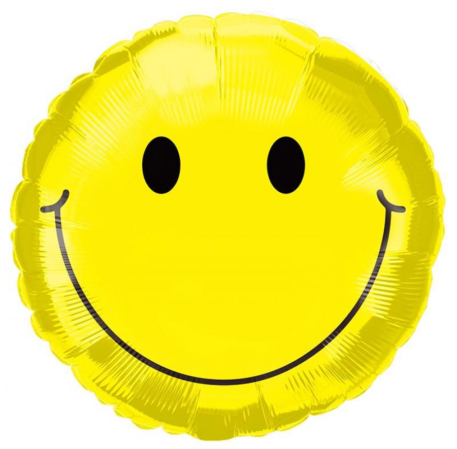 *Packaged Smiley Face Mylar Balloon - 10 pack