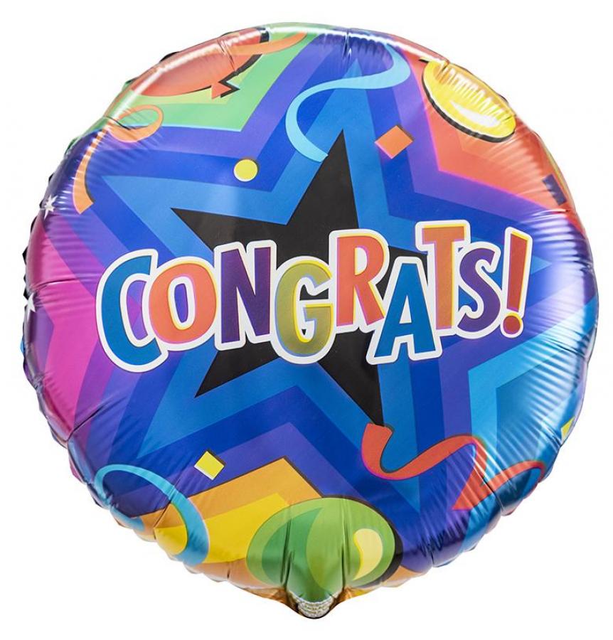 *Packaged Congratulations Mylar Balloon - 10 pack