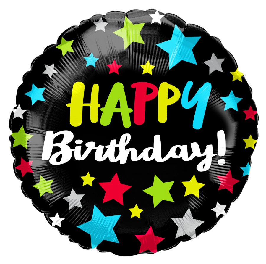 *9" Birthday Foil Balloon with Valve – 10 pack