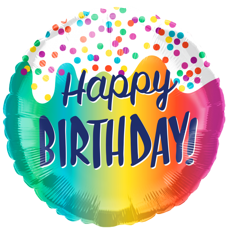 *9" Birthday Foil Balloon with Valve – 10 pack