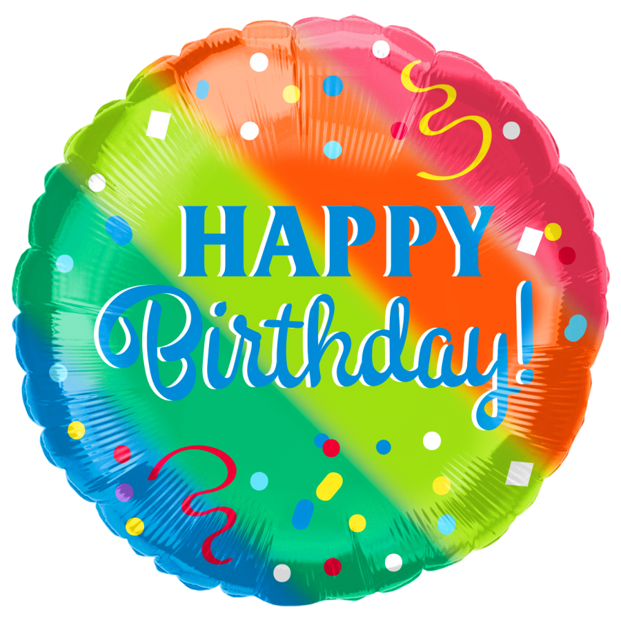 *9" Birthday Foil Balloon with Valve – 10 pack