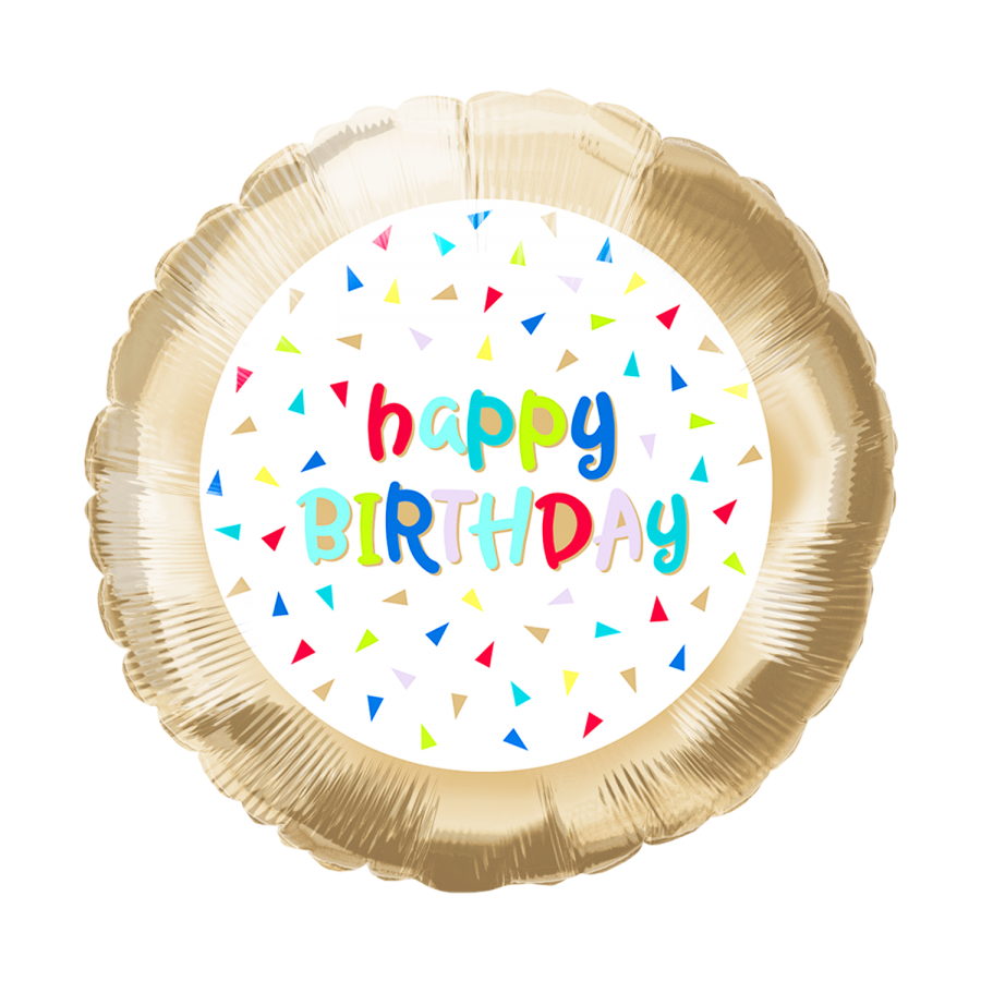 *9" Birthday Foil Balloon with Valve – 10 pack