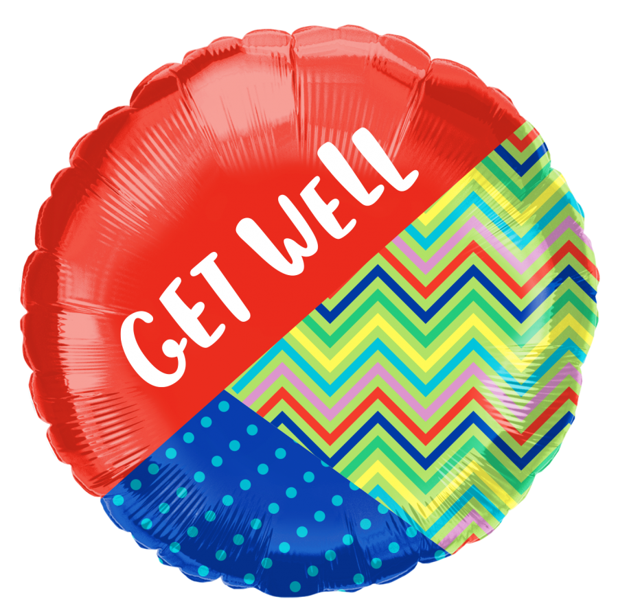 *9" Get Well Foil Balloon with Valve – 10 pack