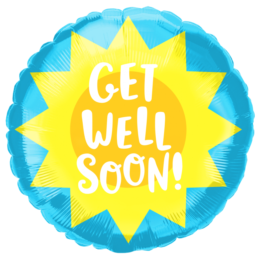 *9" Get Well Foil Balloon with Valve – 10 pack