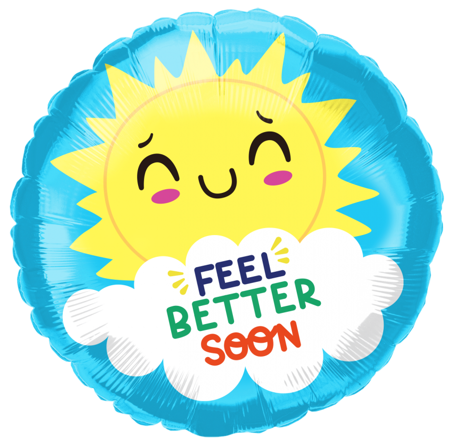 *9" Get Well Foil Balloon with Valve – 10 pack