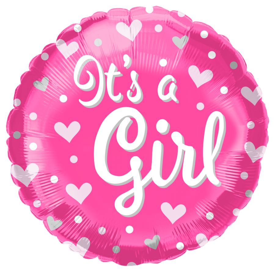 *9" Baby Girl Foil Balloon with Valve – 10 pack