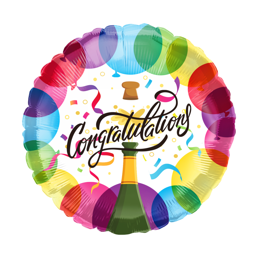 *9" Congratulations Foil Balloon with Valve – 10 pack