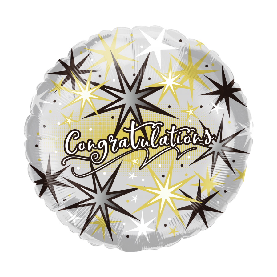 *9" Congratulations Foil Balloon with Valve – 10 pack
