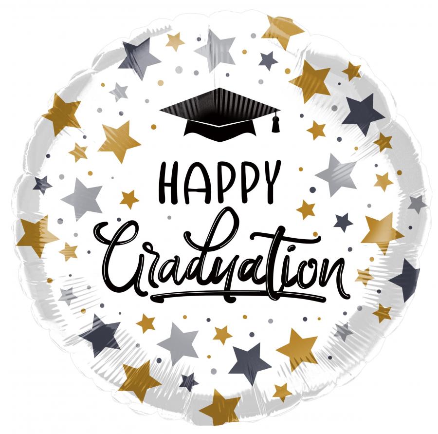 *9" Graduation Foil Balloon with Valve – 10 pack