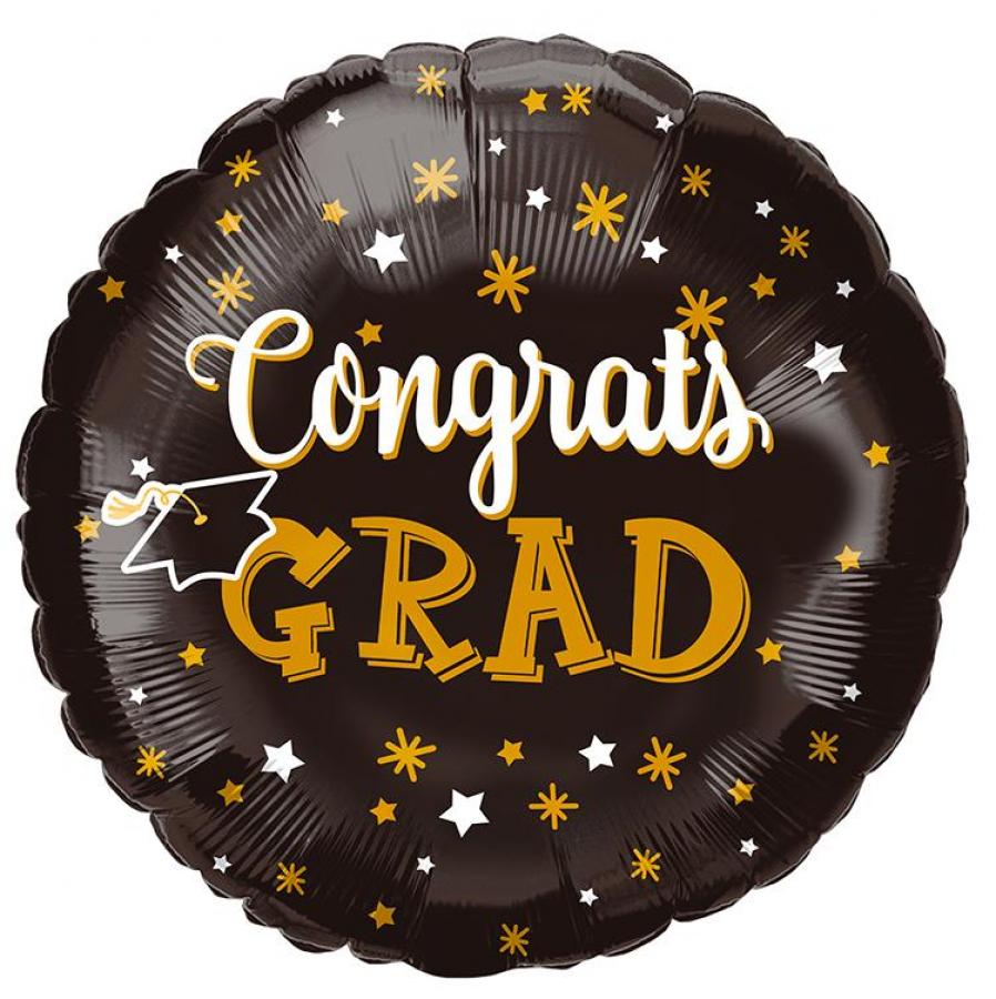 *9" Graduation Foil Balloon with Valve – 10 pack