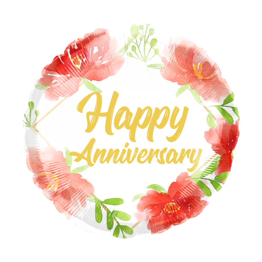 *9" Anniversary Foil Balloon with Valve – 10 pack