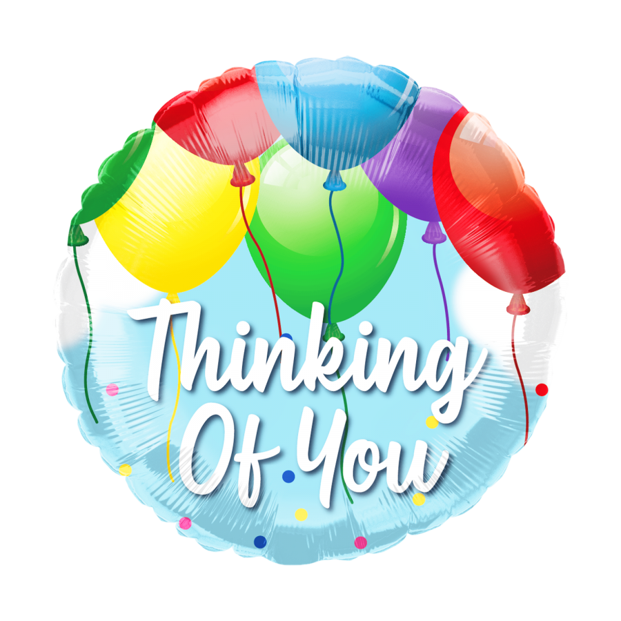 *9" Thinking of You Foil Balloon with Valve – 10 pack