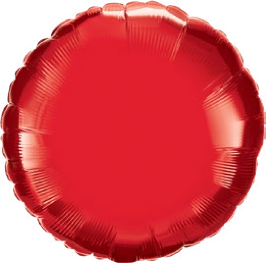 4" Red Round Foil Balloons Air filled - 50 ct