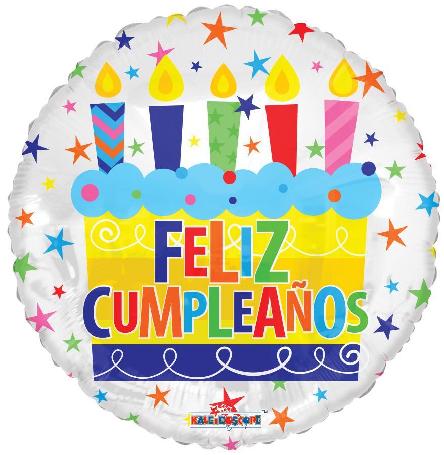 *Spanish Birthday Cake Foil Balloon – 5 pack