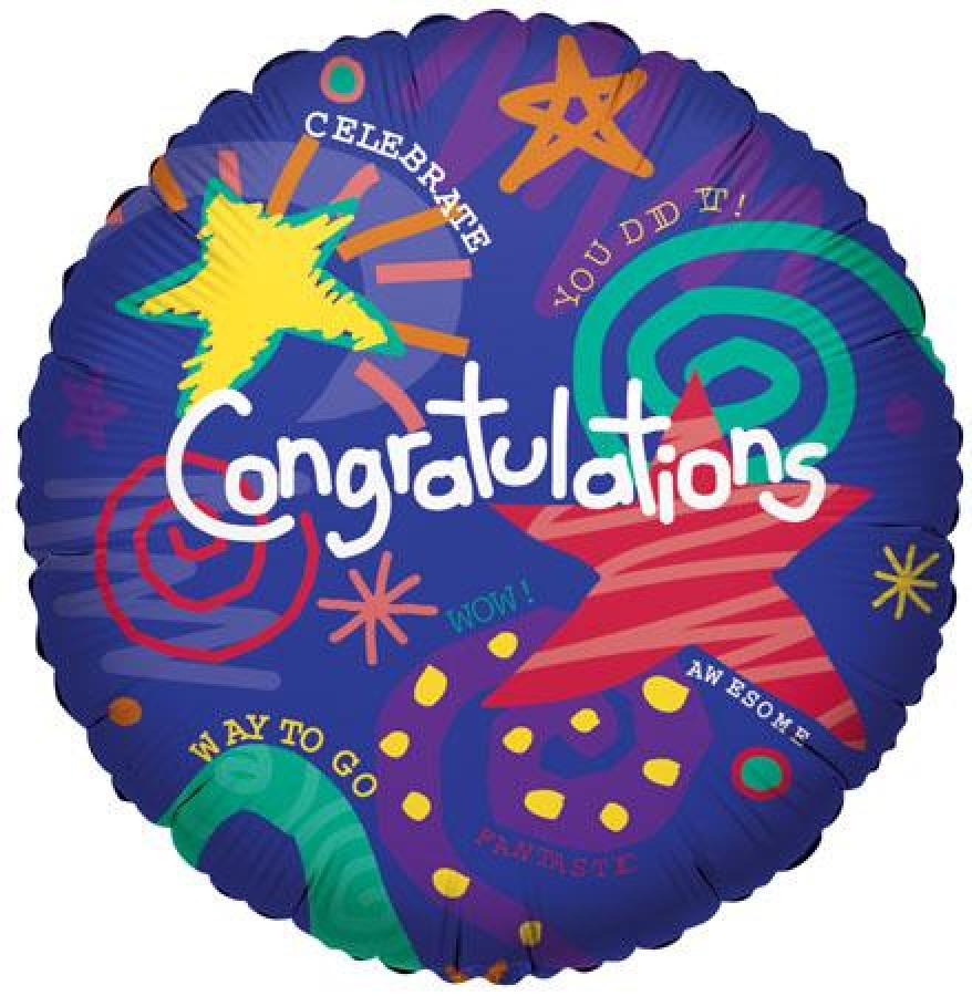 36" Congratulations Foil Balloon – 5 pack