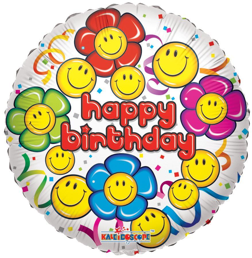 Birthday Happy Face Foil Balloon – 5 pack