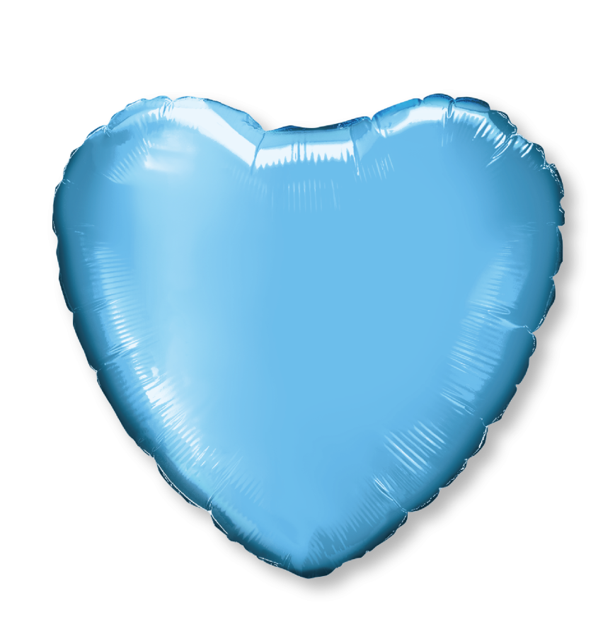 Baby Blue Heart Foil Balloon – 10 pack
