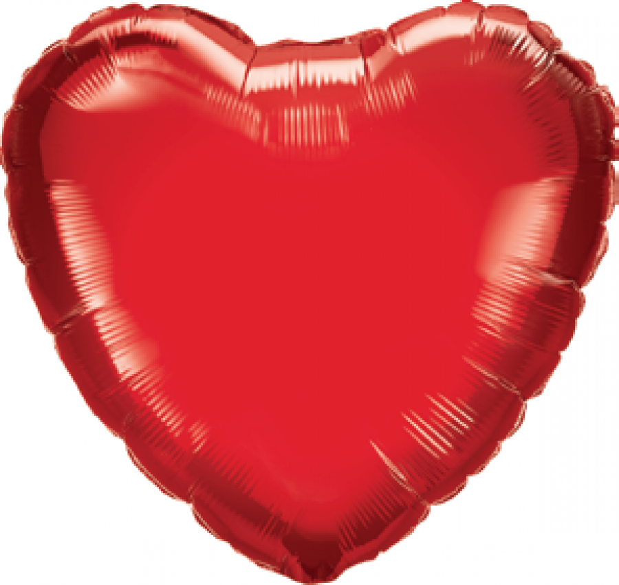 *9" Red Heart Foil Balloon with Valve – 10 pack