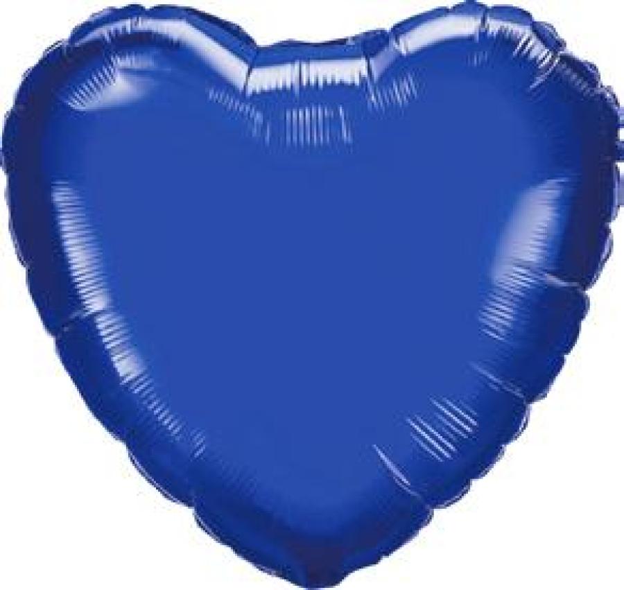 4" Royal Blue Heart Foil Balloons Air filled - 50 ct