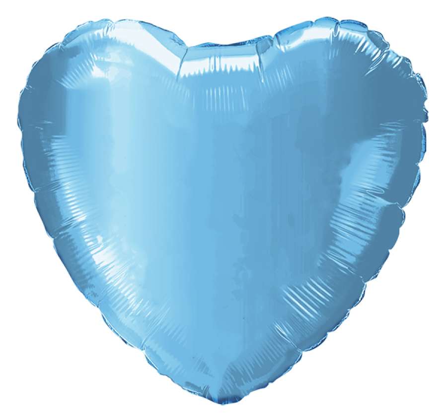 4" Light Blue Heart Foil Balloons Air filled - 50 ct