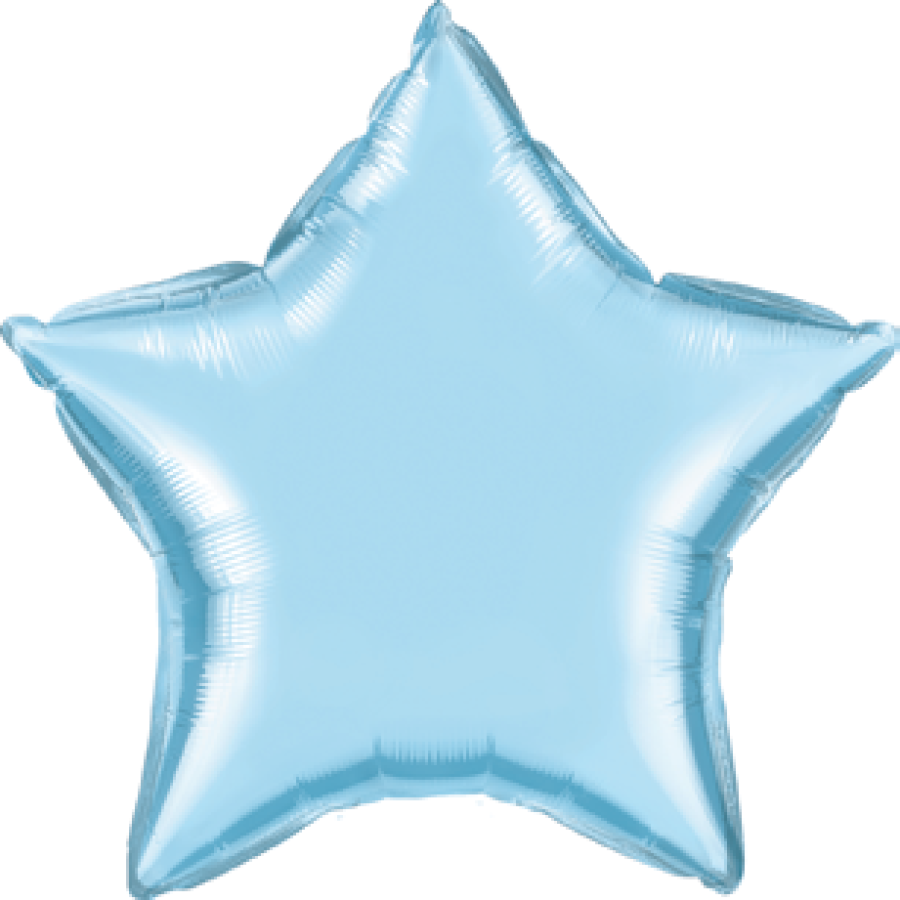 Packaged 18" Light Blue Star Foil Balloon – 10 pack