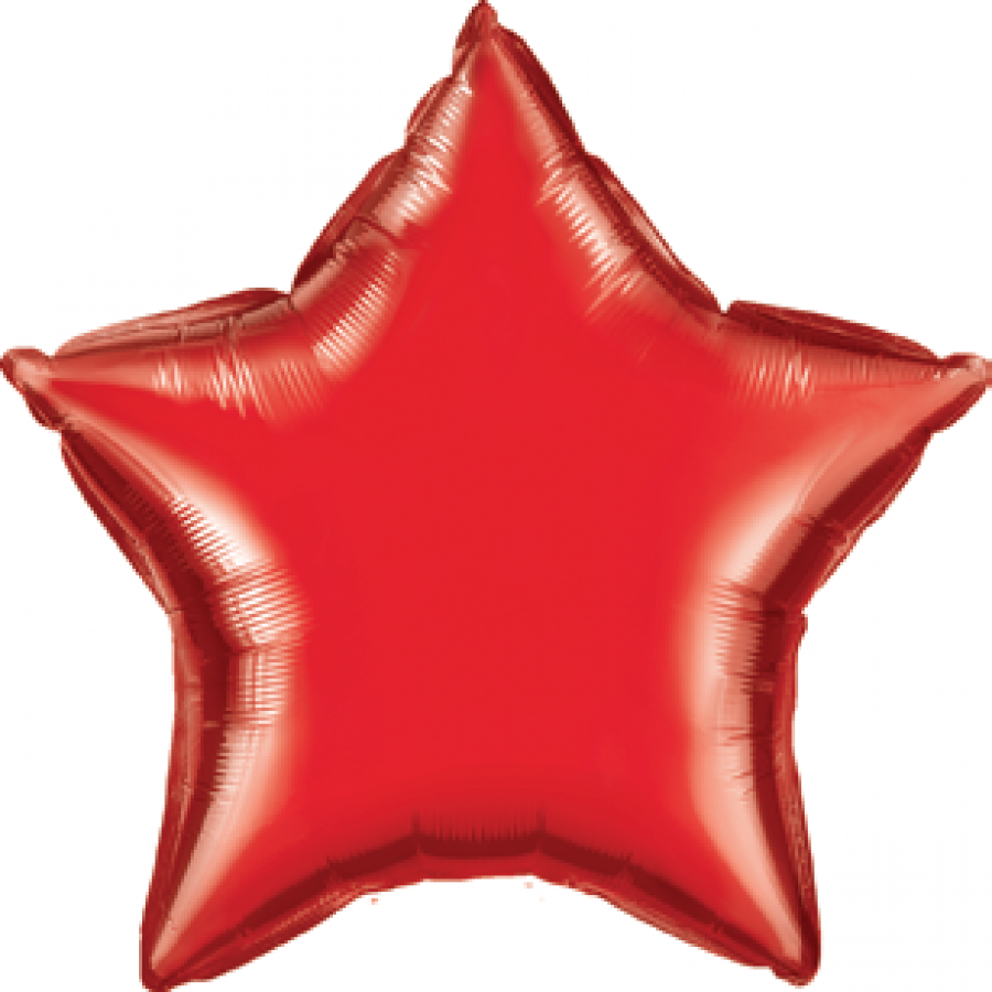 *9" Red Star Foil Balloon with Valve – 10 pack